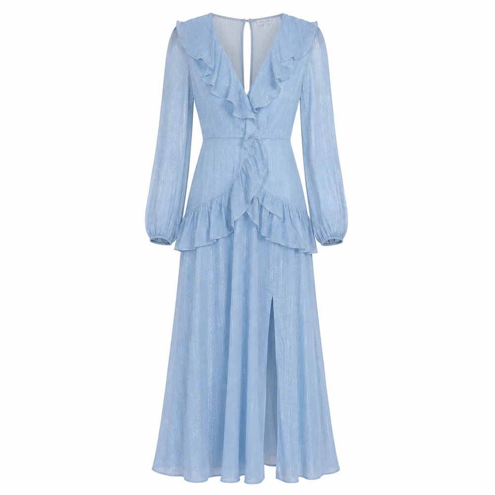Whimsical Coquette Ruffle Maxi Dress Size XS Romantic Wedding Guest Garden Party
